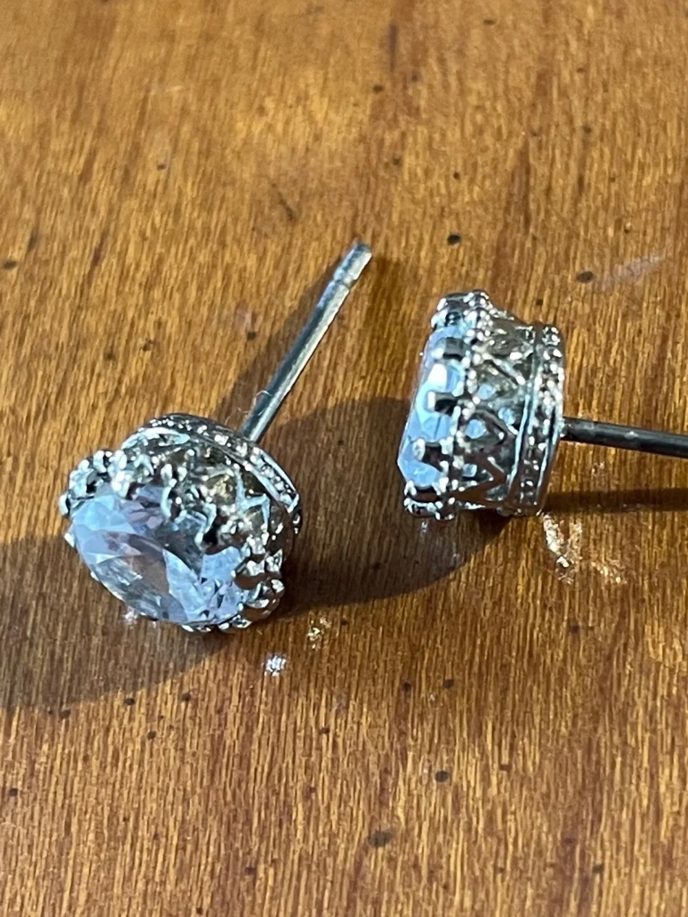 Vintage Avon Sterling Silver Filigree Earrings with Cubic Zirconia
